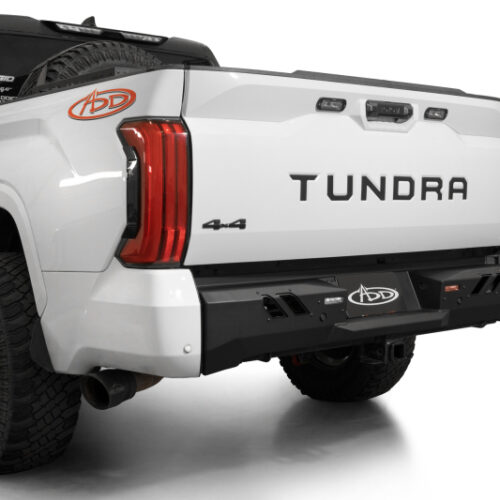 Addictive Desert Designs 2022+ Toyota Tundra Black Label Rr Bumper - Hammer Blk w/ Satin Blk Panels - Image 9