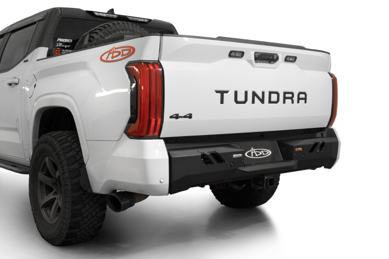 Addictive Desert Designs 2022+ Toyota Tundra Black Label Rr Bumper - Hammer Blk w/ Satin Blk Panels - Image 9
