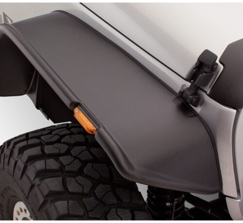 Bushwacker 07-18 Jeep Wrangler Flat Style Flares 2pc - Black