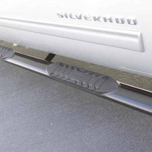 Alternative view of Lund 23979004 07-17 Chevy Silverado 1500 Ext. Cab 5in. Oval Straight SS Nerf Bars - Polished
