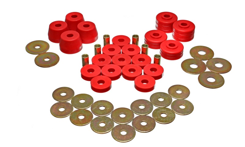 Energy Suspension 5.4102R Body Mount Bushing Sets - Red - Image 6