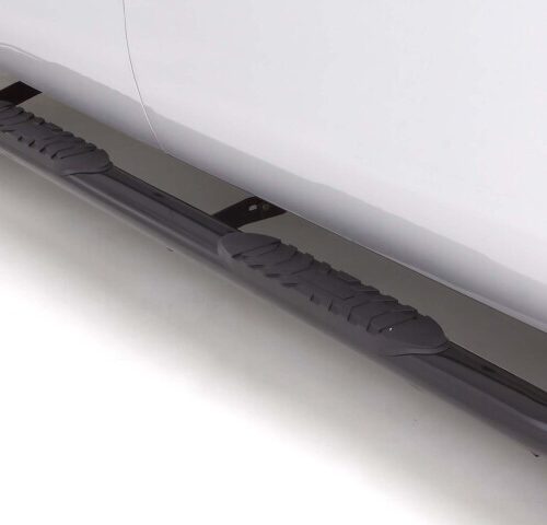 Alternative view of Lund 2019 Chevy Silverado 1500 CC (5.5in Bed Rocker Panel) 5in. Oval WTW Steel Nerf Bars - Black