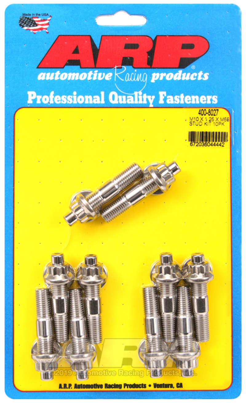 ARP 400-8027 M10 x 1.25 x 55mm Broached Stud Kit (10pcs)