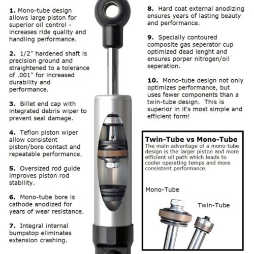 Ridetech 22149845 HQ Series Shock Absorber Single Adjustable 4.75in Stroke Eye/Stud Mounting 8.55in x 13.3in - Image 3