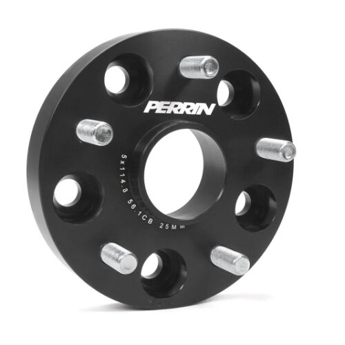 PERRIN Subaru 25mm Wheel Spacers 5x114.3 BP w/56mm Hub - Black - Image 2