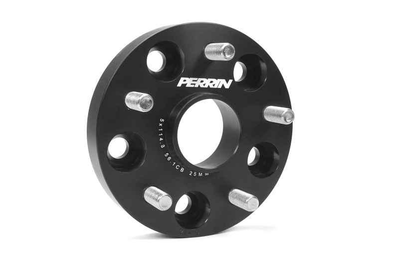 PERRIN Subaru 25mm Wheel Spacers 5x114.3 BP w/56mm Hub - Black - Image 2