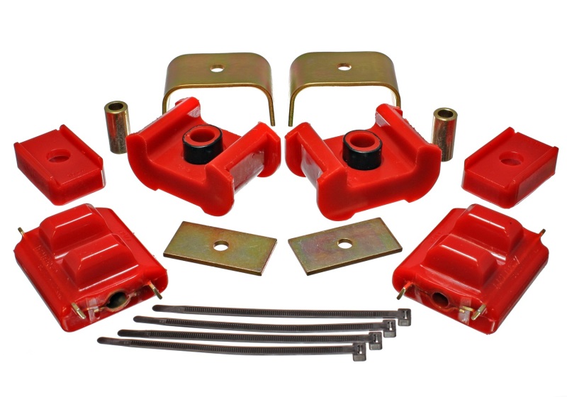 Energy Suspension 3.1124R 73-84 K5 Blazer 4WD Fullsize Red Complete Motor & Trans Mount Set Zinc Finish - Image 6