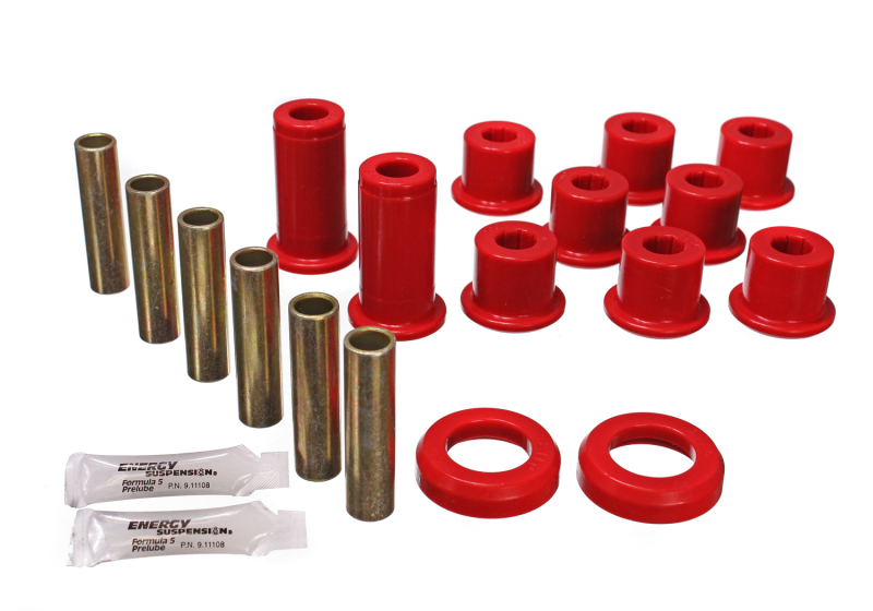 Energy Suspension 82-04 GM S-10/S-15 Pickup 2WD / 82-04 S-10 Blazer Red Rear Leaf Spring Bushing Set - Image 4