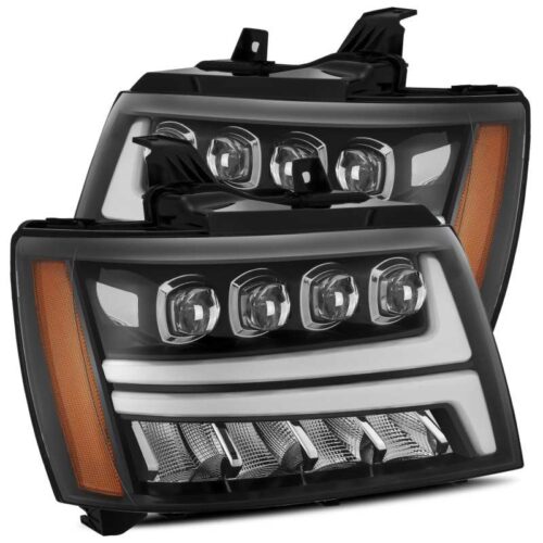 Alternative view of AlphaRex 07-13 Chevy Avalanche NOVA LED Proj Headlights Plank Style Gloss Black w/Activ Light/DRL