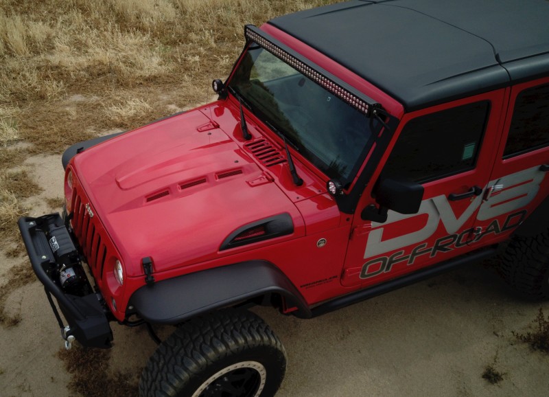 DV8 Offroad HDMB07-02 07-18 Jeep Wrangler JK Metal Heat Dispersion Hood - Primer Black - Image 8