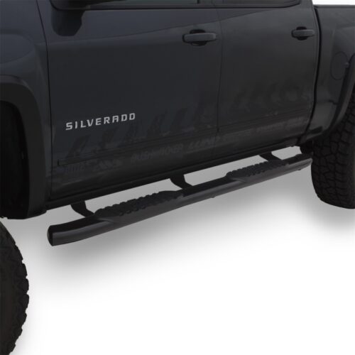 Alternative view of Lund 2019 Chevrolet Silverado 1500 Crew Cab 5in Oval Curved Steel Nerf Bars - Black