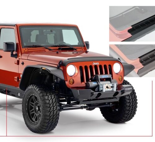Bushwacker 07-18 Jeep Wrangler Unlimited Trail Armor Rocker Panel and Sill Plate Cover - Black