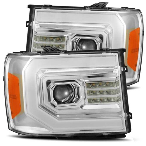 AlphaRex 880605 07-13 GMC 1500HD PRO-Series Proj Headlights Plank Style Gloss Blk w/Activ Light/Seq Signal - Image 2