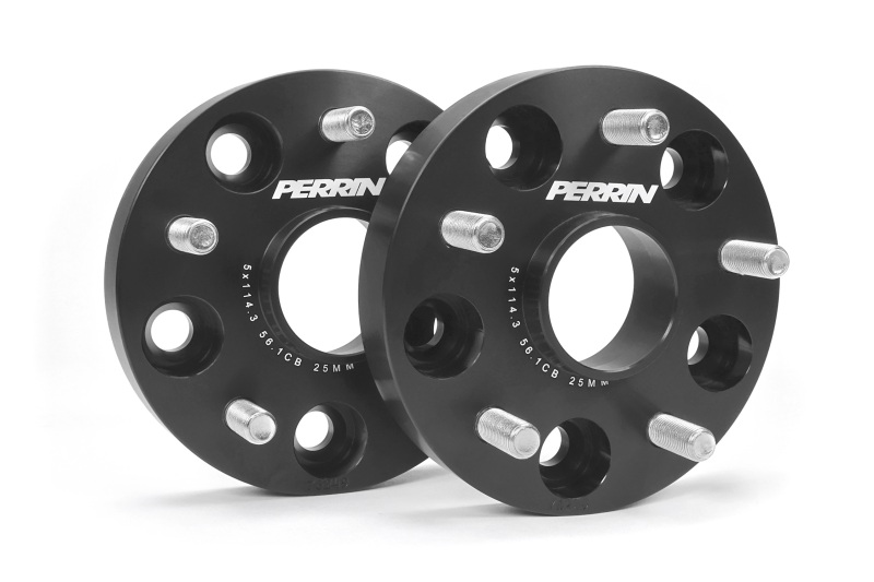 PERRIN Subaru 25mm Wheel Spacers 5x114.3 BP w/56mm Hub - Black - Image 6