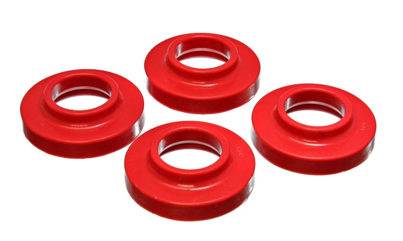 Energy Suspension 2.6103R 97-06 Jeep Wrangler TJ / 84-01 Cherokee Red Front or Rear Coil Lift Isolator Set