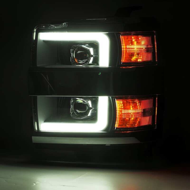 AlphaRex 15-19 Chevy 2500HD PRO-Series Proj Headlights Plank Jet Blk w/Activ Light/Seq Signal/DRL - Image 4