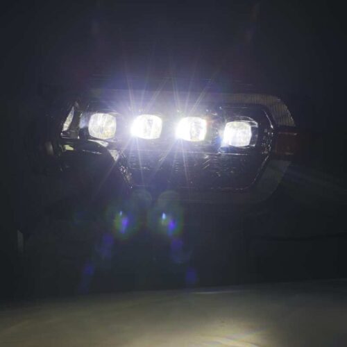 Alternative view of AlphaRex 12-15 Toyota Tacoma NOVA LED Proj Headlights Plank Alpha Blk w/Activ Light/Seq Signal/DRL