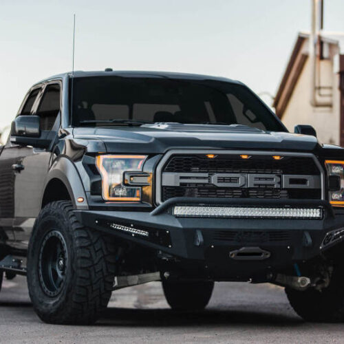 Alternative view of Addictive Desert Designs 17-18 Ford F-150 Raptor HoneyBadger Front Bumper w/ Winch Mount