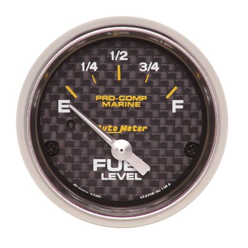 Autometer Marine Carbon Fiber 2-1/16in 240-33 Ohms Electric Fuel Level Gauge