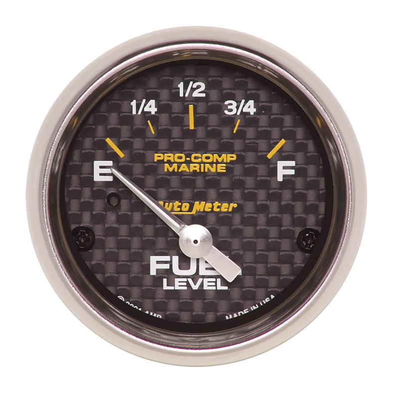 Autometer 200760-40 Marine Carbon Fiber 2-1/16in 240-33 Ohms Electric Fuel Level Gauge