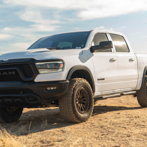 DV8 Offroad SRDR1-01 19-25 RAM 1500 Crew Cab OE Plus Side Steps - Black Steel