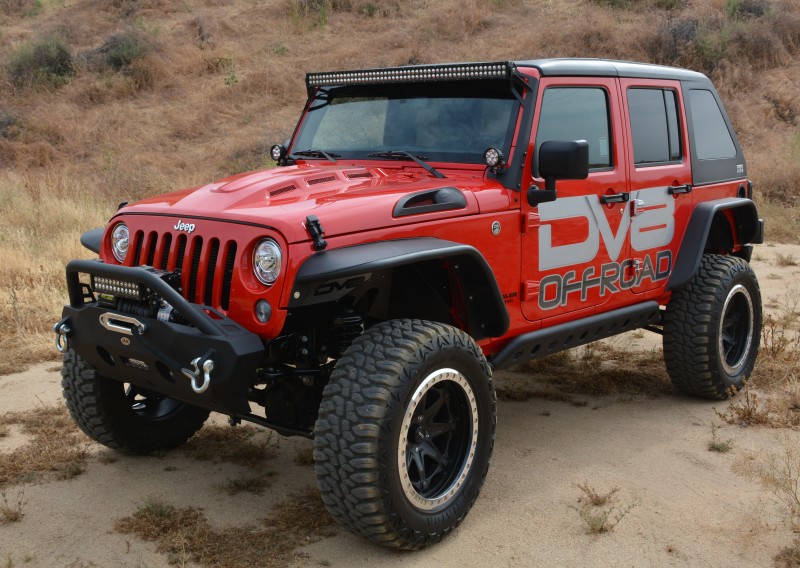 DV8 Offroad HDMB07-02 07-18 Jeep Wrangler JK Metal Heat Dispersion Hood - Primer Black - Image 7