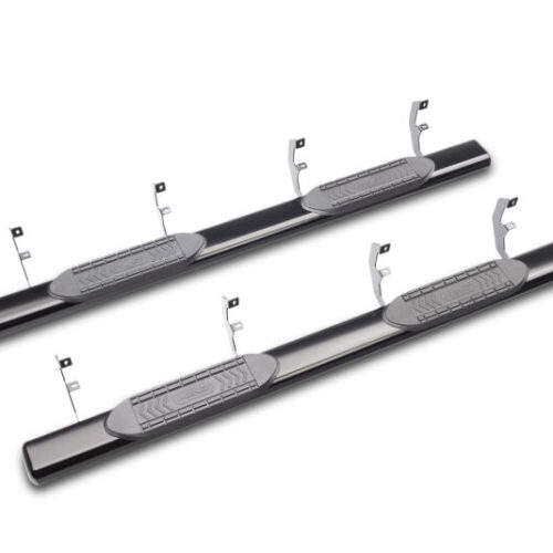 Lund 2019 Chevy Silverado 1500 Crew Cab 6in. Oval Straight Steel Nerf Bars - Black - Image 3