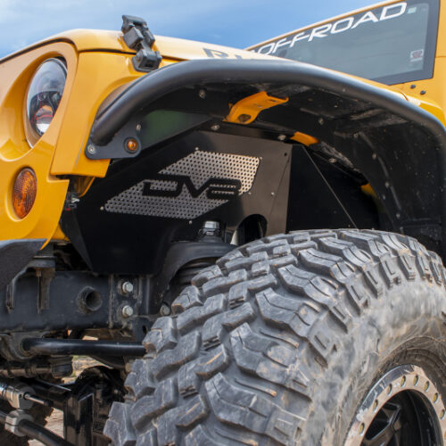DV8 Offroad INFEND-01FB 07-18 Jeep Wrangler JK Front Aluminum Inner Fender - Black - Image 4