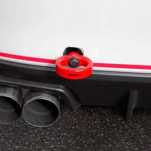 PERRIN 15-21 Subaru WRX/STI / 24-26 Crosstrek / 25-26 Forester Tow Hook Kit (Rear) -  Red - Image 4