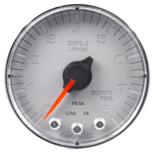 Alternative view of Autometer Spek-Pro Gauge Boost 2 1/16in 100psi Stepper Motor W/Peak & Warn Slvr/Chrm