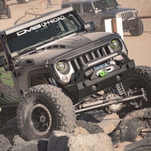 Alternative view of DV8 Offroad HDMB07-02 07-18 Jeep Wrangler JK Metal Heat Dispersion Hood - Primer Black