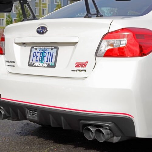PERRIN 15-21 Subaru WRX/STI / 24-26 Crosstrek / 25-26 Forester Tow Hook Kit (Rear) -  Red - Image 3
