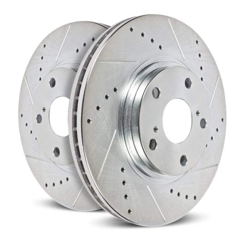 Power Stop 00-05 Ford Excursion Front Evolution Drilled & Slotted Rotors - Pair - Image 2