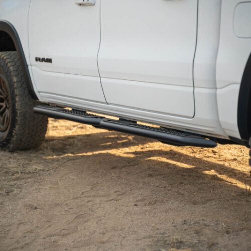 Alternative view of DV8 Offroad SRDR1-01 19-25 RAM 1500 Crew Cab OE Plus Side Steps - Black Steel