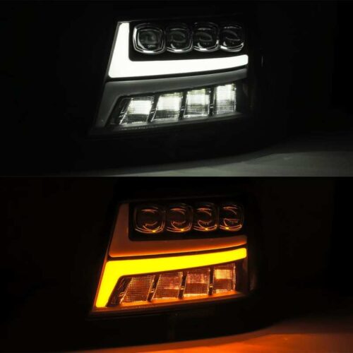 AlphaRex 07-13 Chevy Avalanche NOVA LED Proj Headlights Plank Style Design Chrome w/Activ Light/DRL - Image 3
