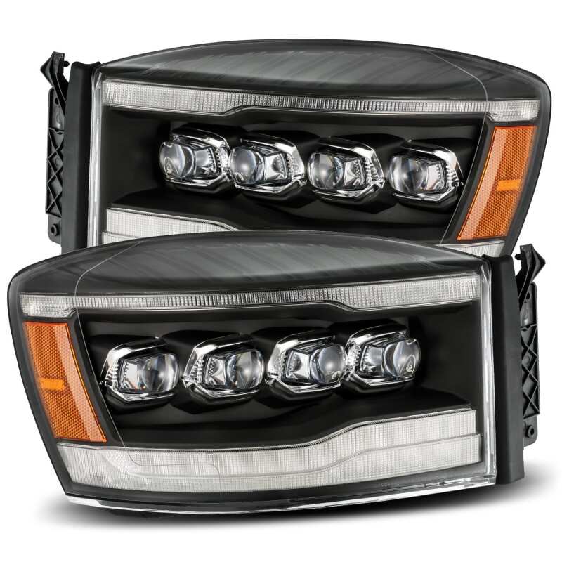 AlphaRex 880536 06-08 Dodge Ram 1500HD NOVA LED ProjHeadlights Plank Style Blk w/Seq Signal/DRL/Amber LED - Image 2