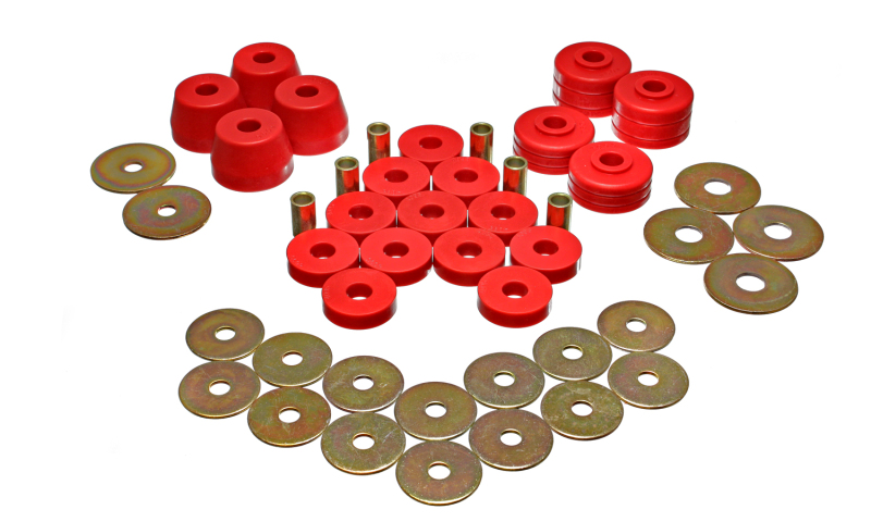 Energy Suspension 5.4102R Body Mount Bushing Sets - Red - Image 5