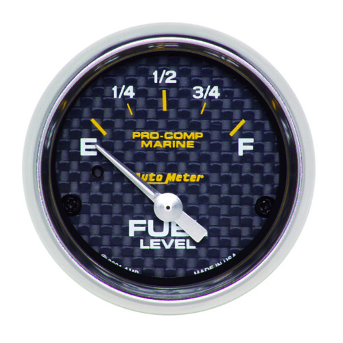 Autometer 200760-40 Marine Carbon Fiber 2-1/16in 240-33 Ohms Electric Fuel Level Gauge - Image 3