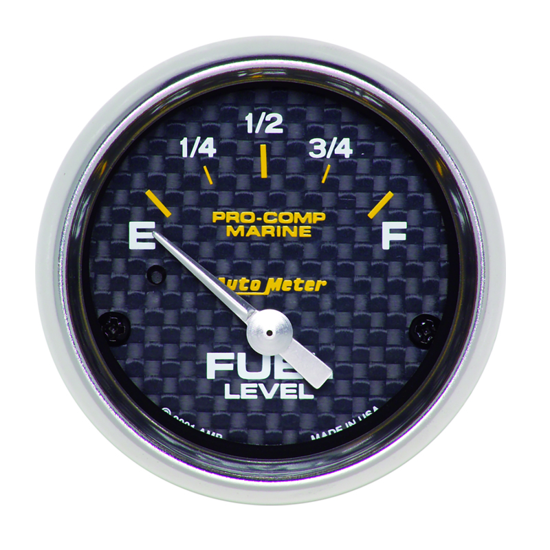 Autometer 200760-40 Marine Carbon Fiber 2-1/16in 240-33 Ohms Electric Fuel Level Gauge - Image 3