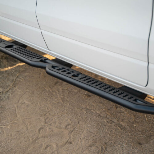 DV8 Offroad SRDR1-01 19-25 RAM 1500 Crew Cab OE Plus Side Steps - Black Steel - Image 4