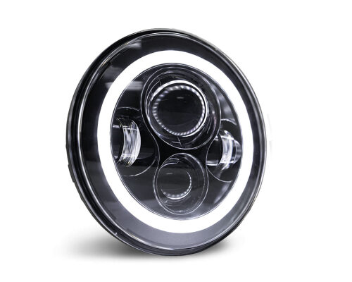 DV8 Offroad HL7JK-02 07-18 Jeep Wrangler JK LED Projector Headlights w/ Angel Eyes - Image 5