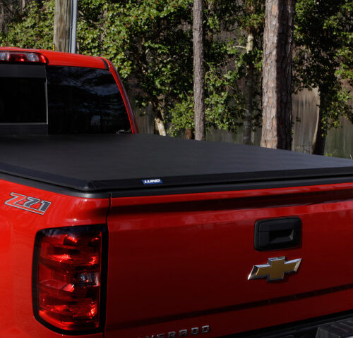 Lund 969254 02-17 Dodge Ram 1500 Fleetside (8ft. Bed) Hard Fold Tonneau Cover - Black - Image 6