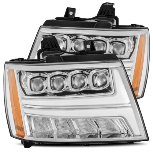 Alternative view of AlphaRex 07-13 Chevy Avalanche NOVA LED Proj Headlights Plank Style Design Chrome w/Activ Light/DRL