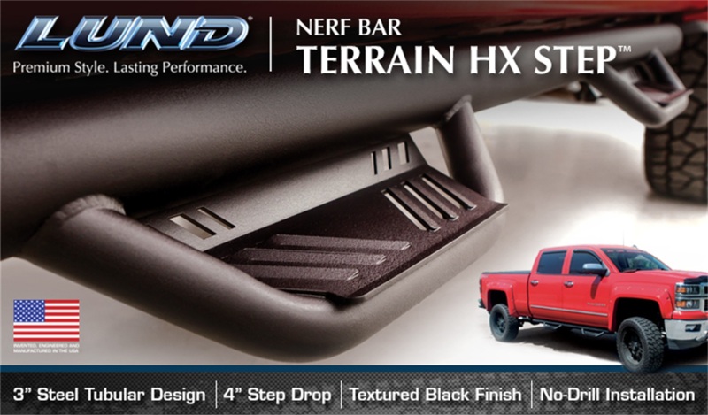 Lund 34641752 16-19 Toyota Tacoma Crew Cab Terrain HX Step Nerf Bars - Black - Image 8