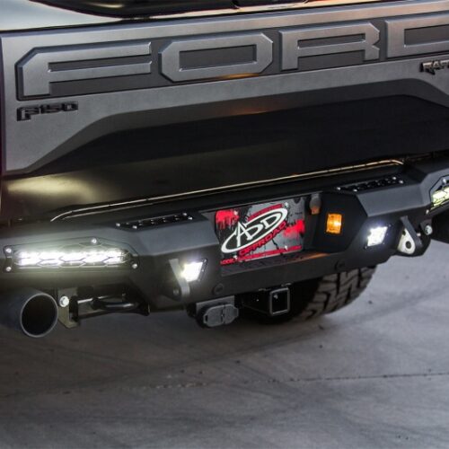 Alternative view of Addictive Desert Designs 17-18 Ford F-150 Raptor HoneyBadger Rear Bumper w/ 10in SR LED Mounts