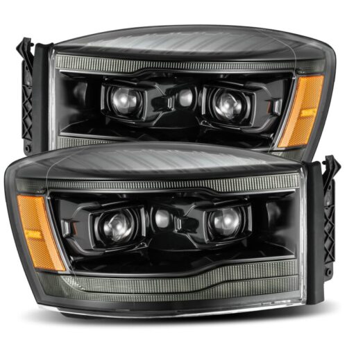 Alternative view of AlphaRex 880530 06-08 Dodge Ram 1500HD PRO-Series Proj Headlights Plank Style Alpha Black w/Seq Signal/DRL