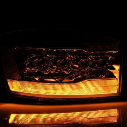 AlphaRex 06-08 Dodge Ram 1500HD NOVA LED Proj Headlights Plank Style Blk w/Seq Signal/DRL/Amber LED - Image 6