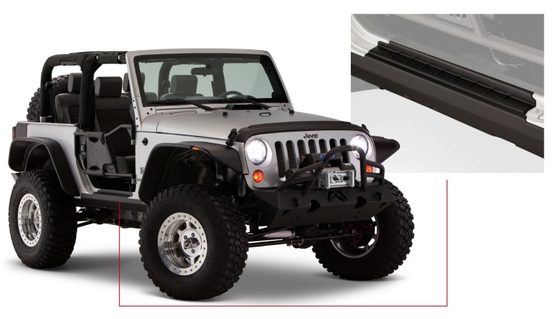 Bushwacker 14011 07-18 Jeep Wrangler Trail Armor Rocker Panel and Sill Plate Cover - Black - Image 5