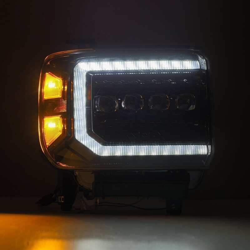 AlphaRex 880616 14-18 GMC Sierra NOVA LED Proj Headlights Plnk Style Alpha Blk w/Activ Light/Seq Signal/DRL - Image 6