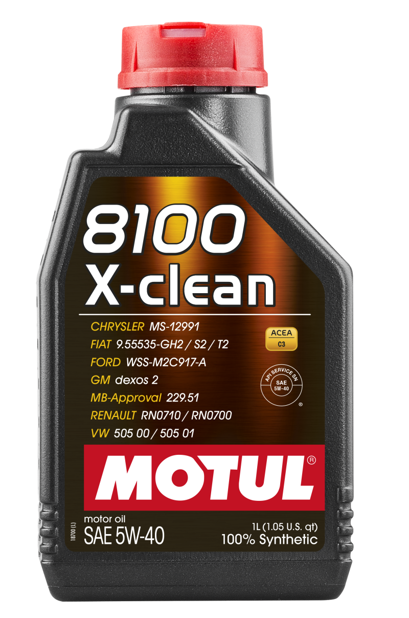 Motul 1L Synthetic Engine Oil 8100 5W40 X-CLEAN C3 -505 01-502 00-505 00-LL04 - Image 2